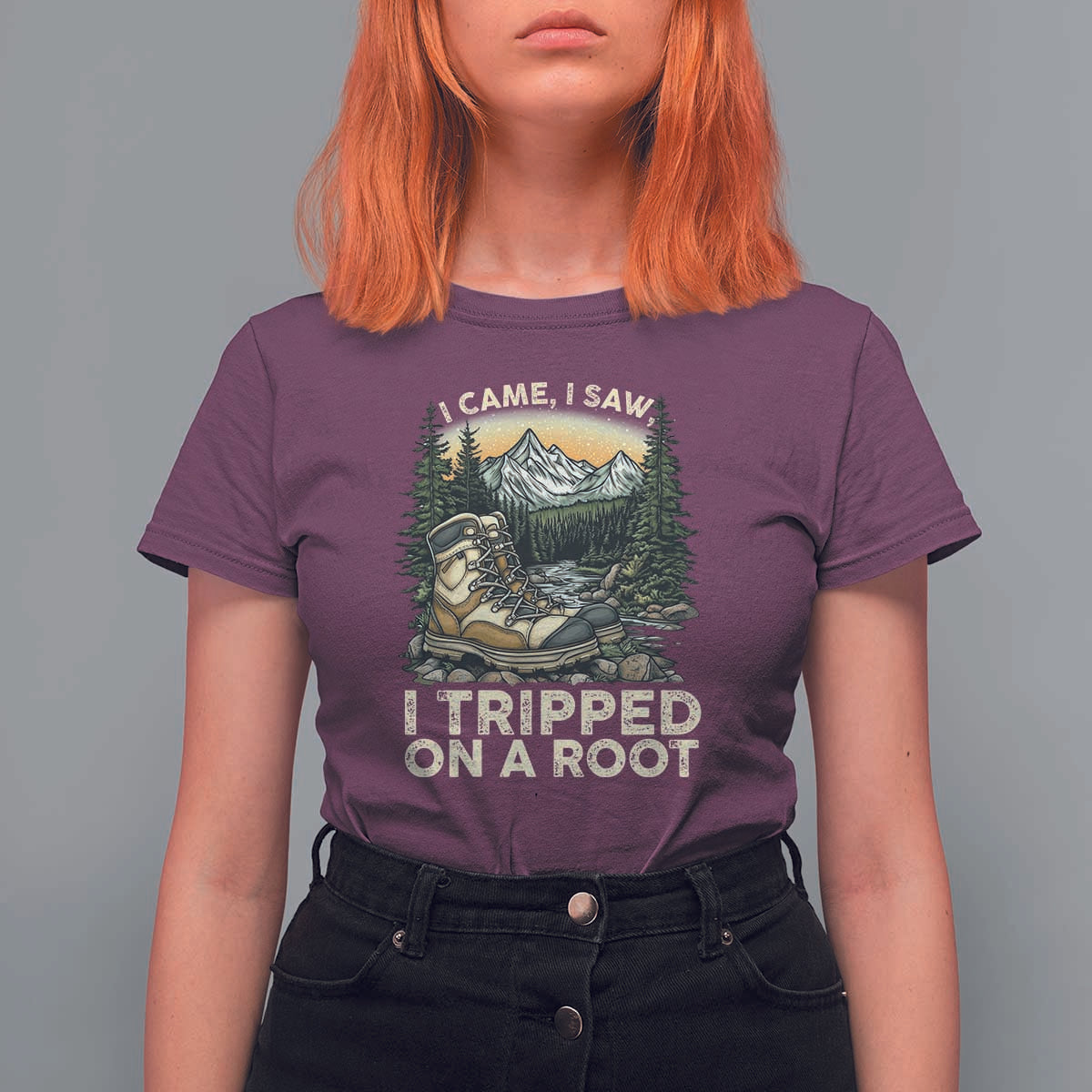 Hiking T Shirt For Women I Came I Saw I Tripped On A Root