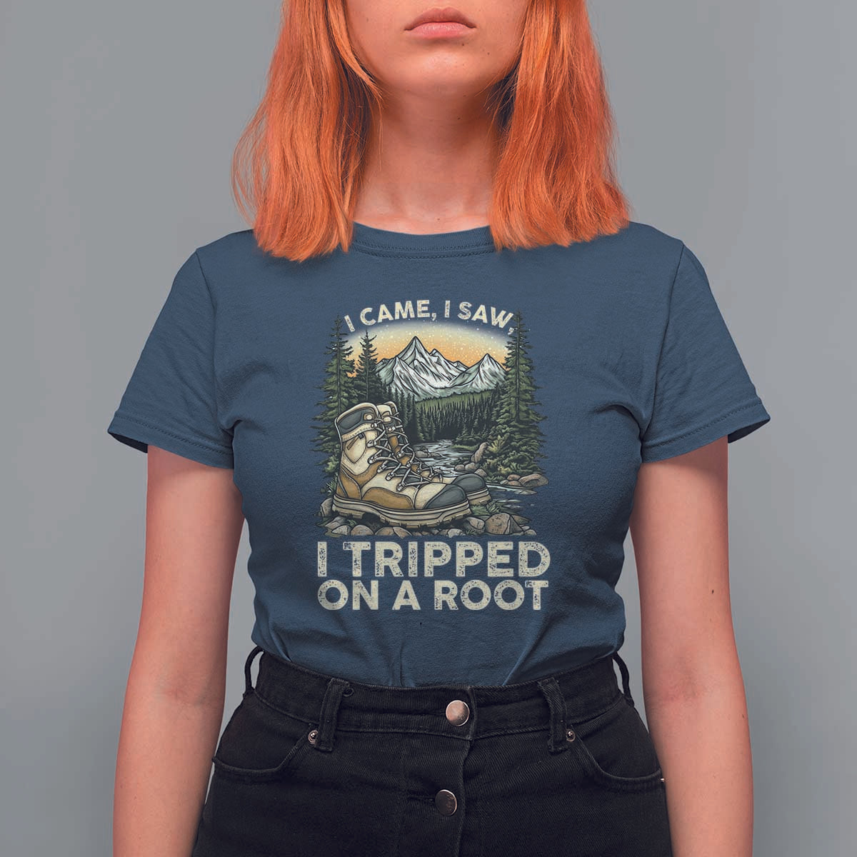 Hiking T Shirt For Women I Came I Saw I Tripped On A Root