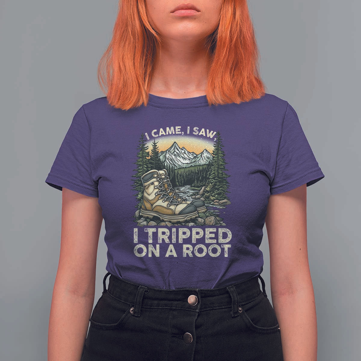 Hiking T Shirt For Women I Came I Saw I Tripped On A Root