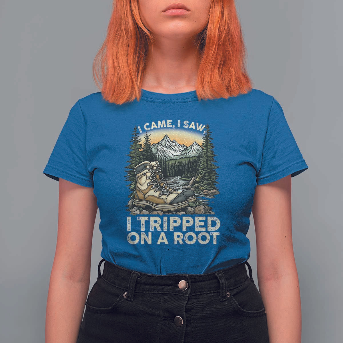 Hiking T Shirt For Women I Came I Saw I Tripped On A Root