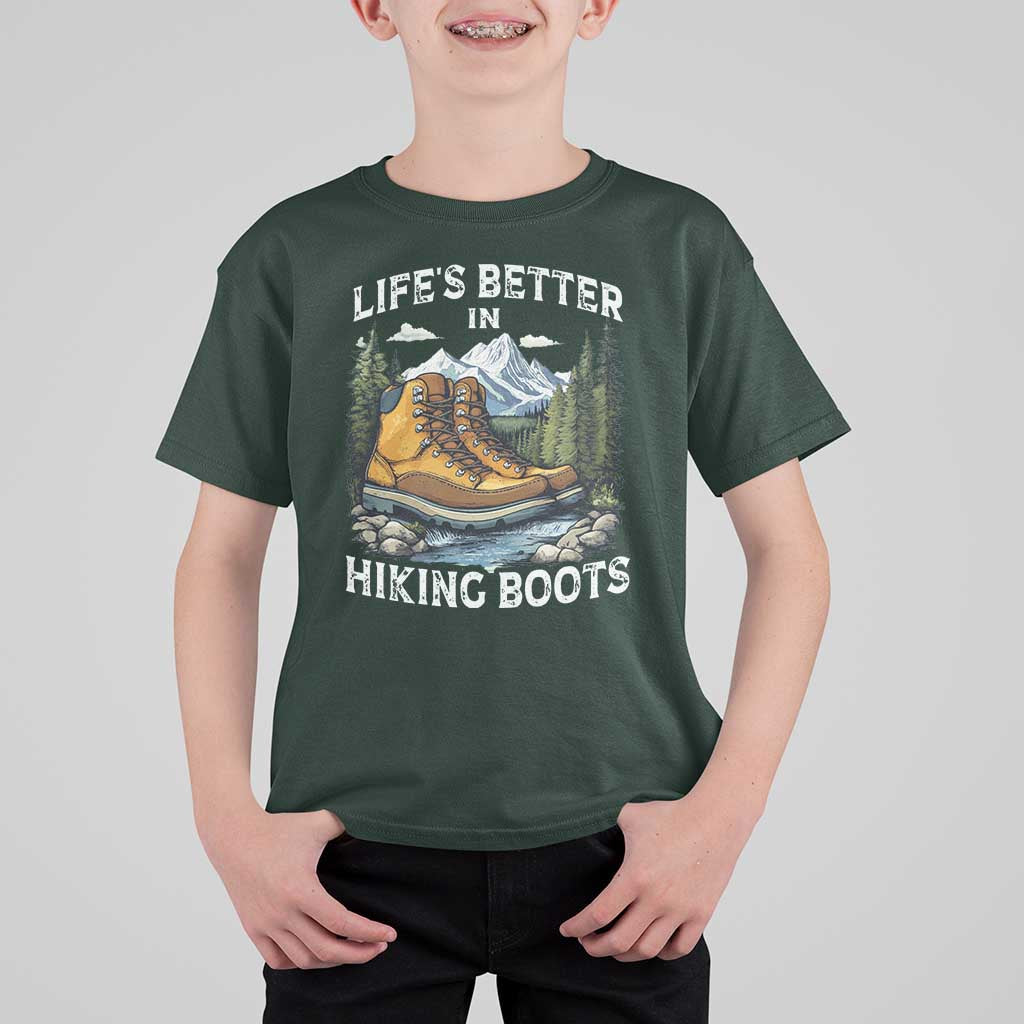 Hiking T Shirt For Kid Life's Better in Hiking Boots