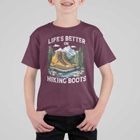 Hiking T Shirt For Kid Life's Better in Hiking Boots