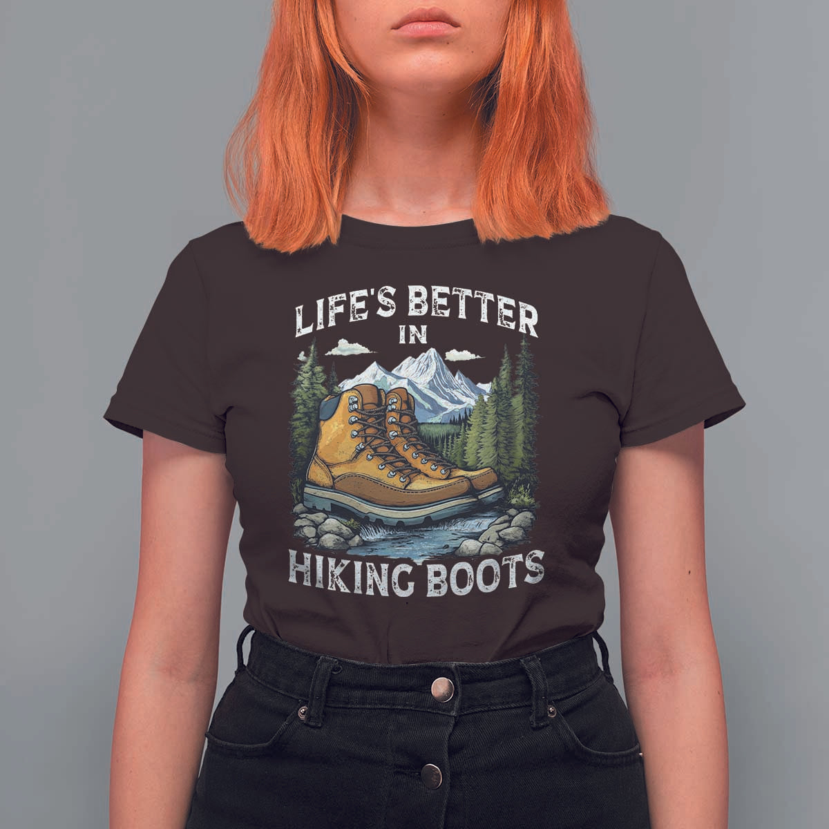 Hiking T Shirt For Women Life's Better in Hiking Boots