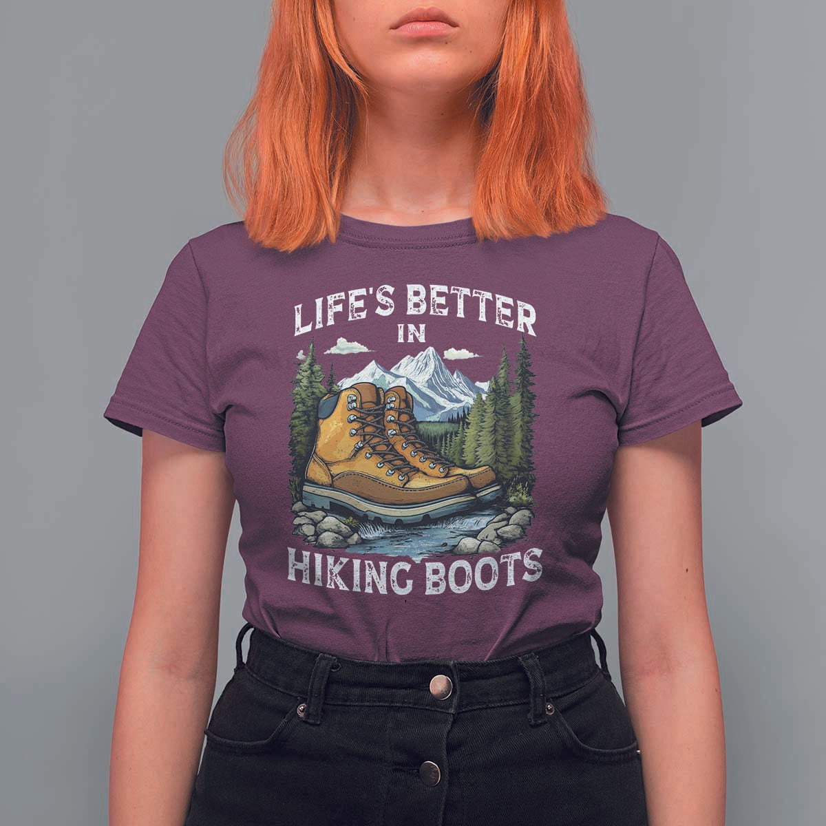 Hiking T Shirt For Women Life's Better in Hiking Boots