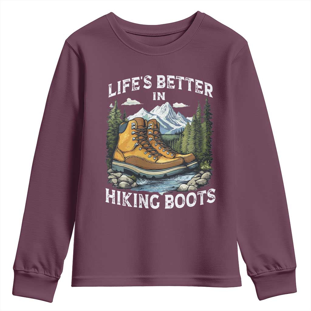 Hiking Youth Sweatshirt Life's Better in Hiking Boots