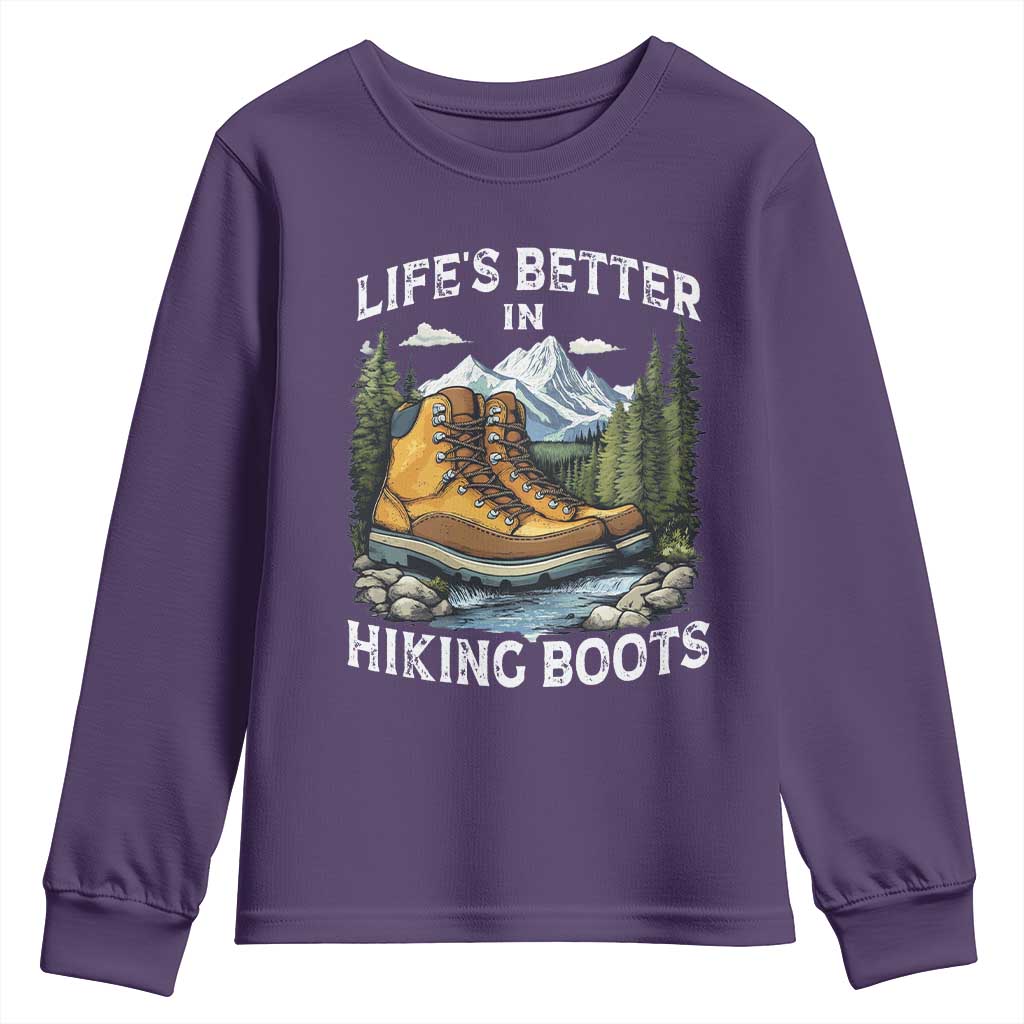 Hiking Youth Sweatshirt Life's Better in Hiking Boots