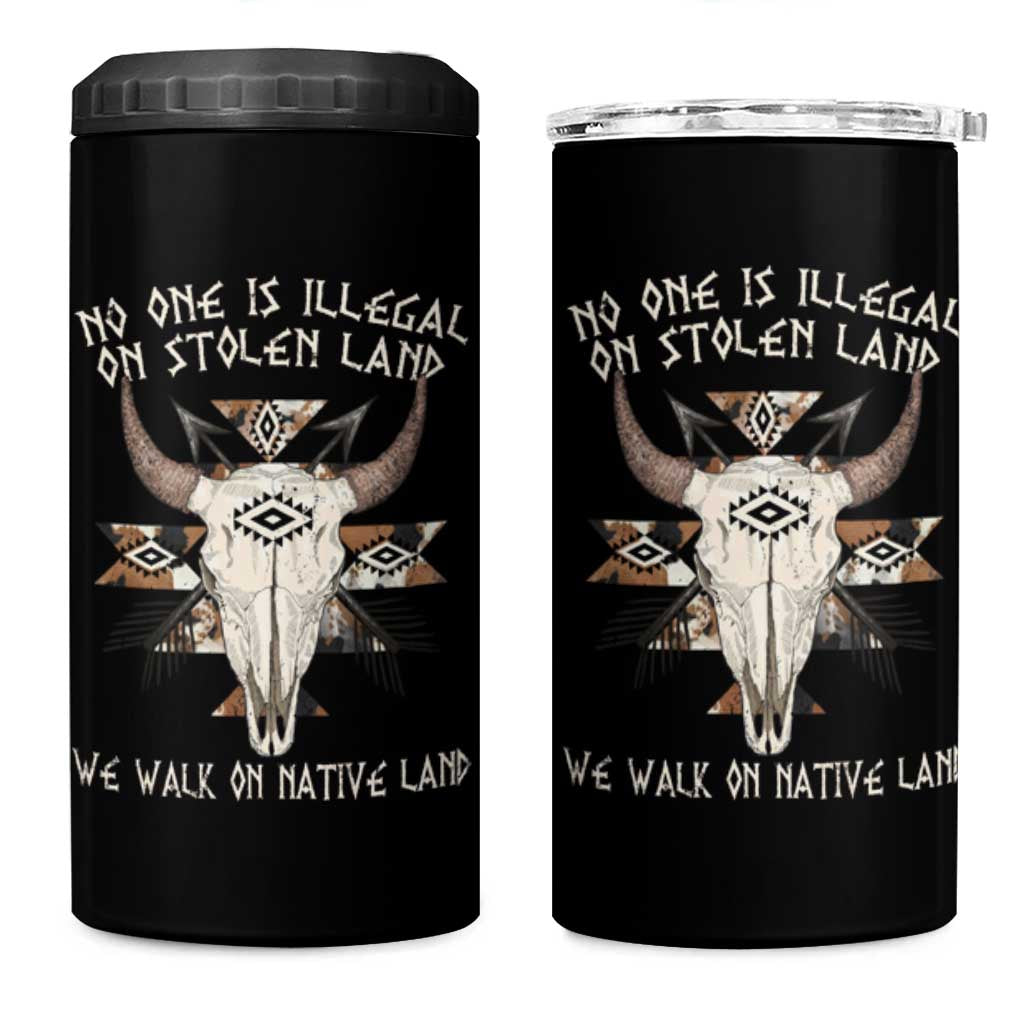 No One Is illegal On Stolen Land 4 in 1 Can Cooler Tumbler