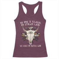 No One Is illegal On Stolen Land Racerback Tank Top