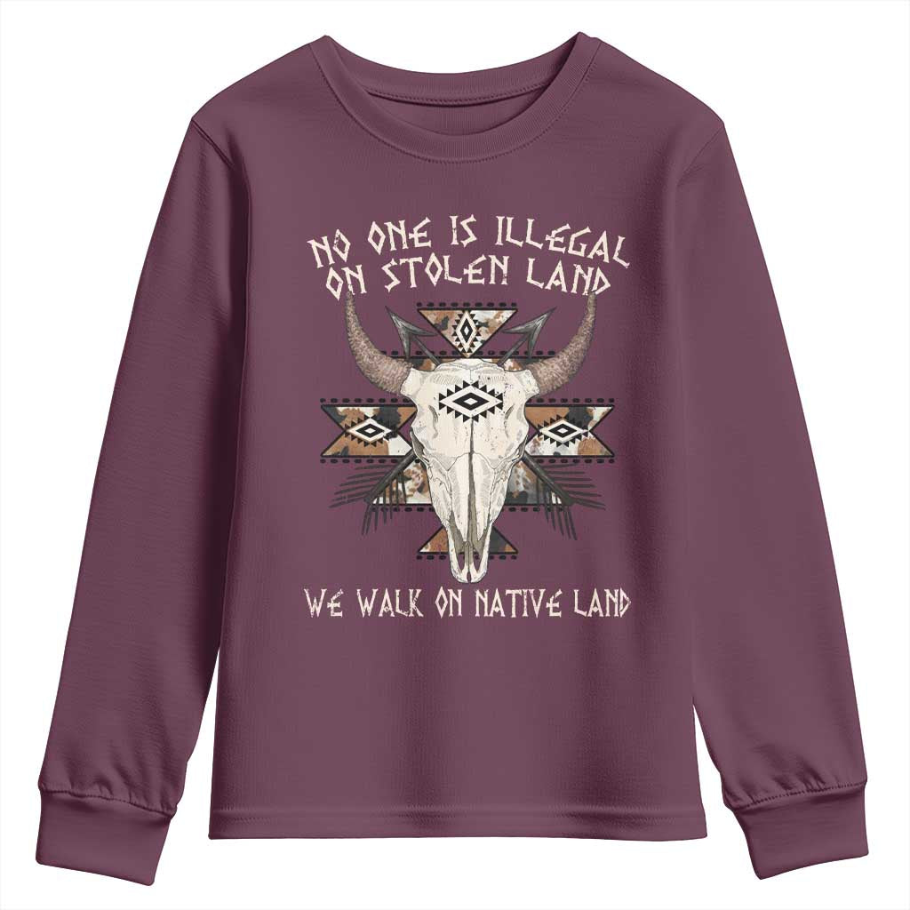 No One Is illegal On Stolen Land Youth Sweatshirt