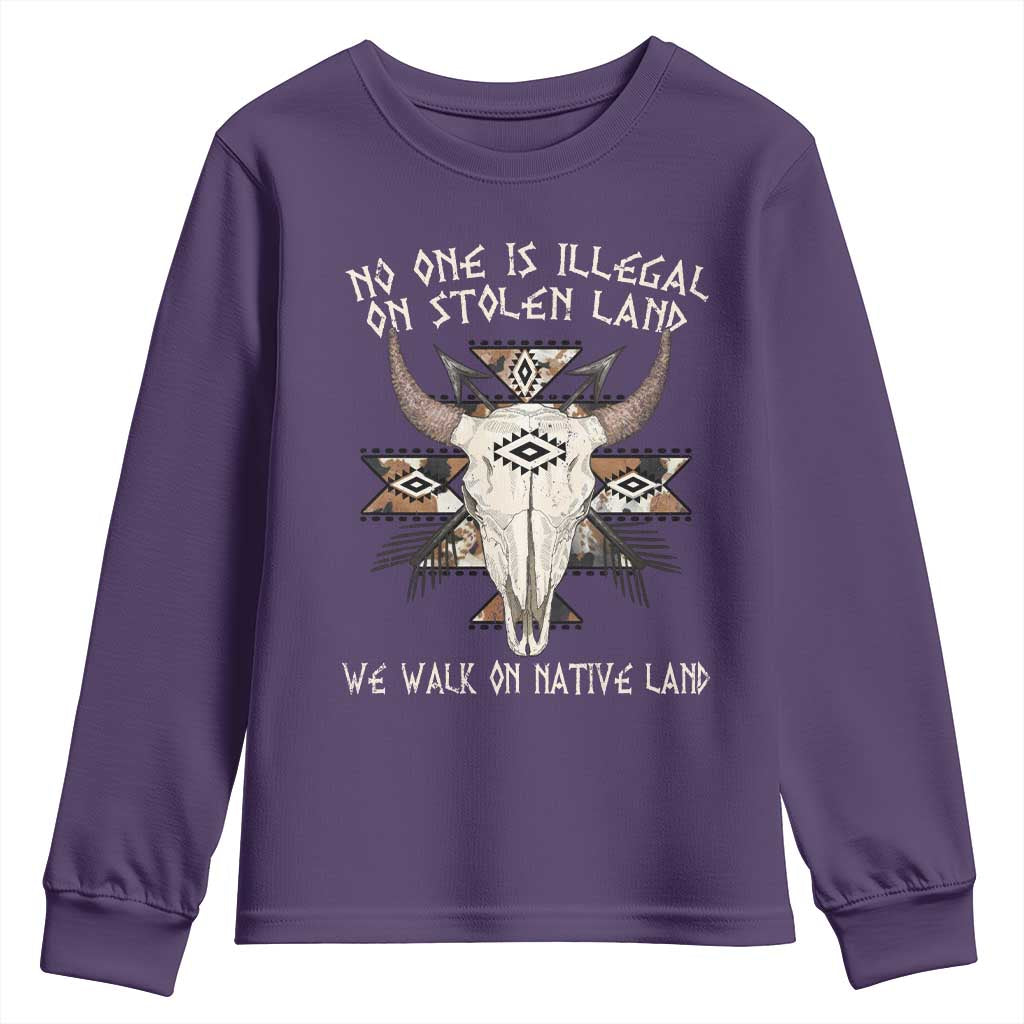 No One Is illegal On Stolen Land Youth Sweatshirt