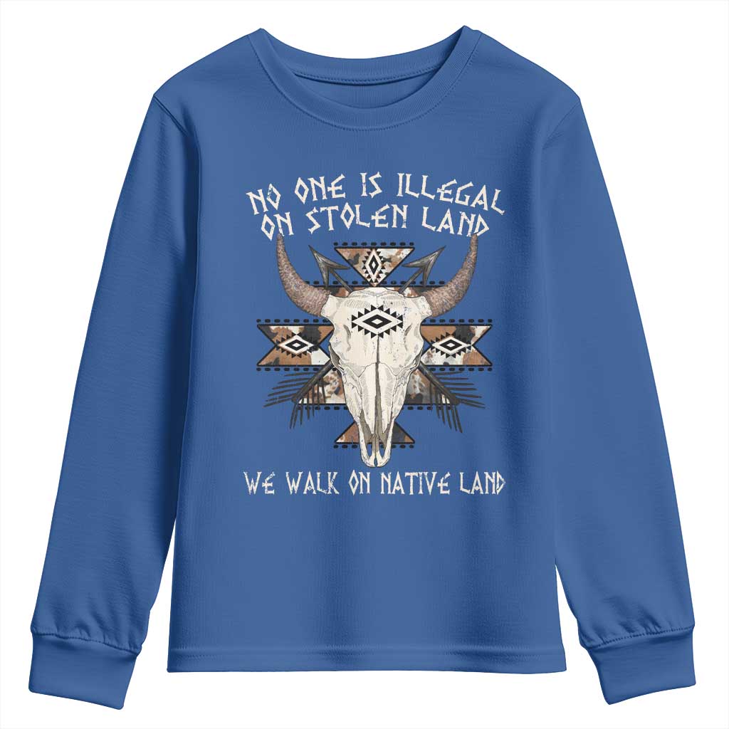 No One Is illegal On Stolen Land Youth Sweatshirt