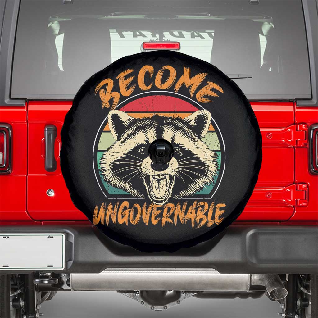 Anarchism Spare Tire Cover Become Ungovernable Angry Raccoon