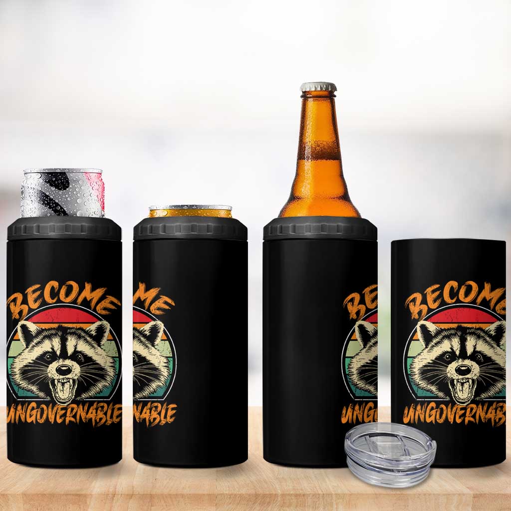 Anarchism 4 in 1 Can Cooler Tumbler Become Ungovernable Angry Raccoon