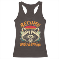 Anarchism Racerback Tank Top Become Ungovernable Angry Raccoon