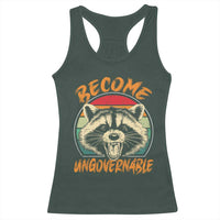 Anarchism Racerback Tank Top Become Ungovernable Angry Raccoon