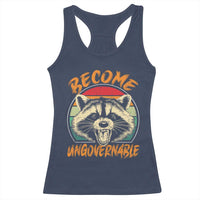 Anarchism Racerback Tank Top Become Ungovernable Angry Raccoon