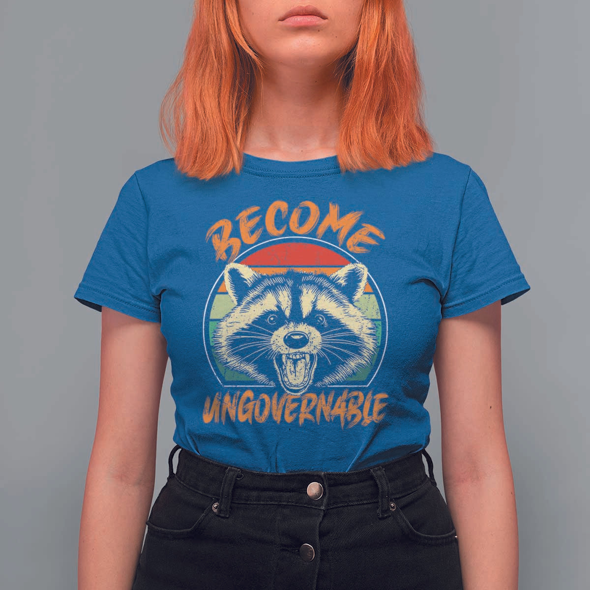 Anarchism T Shirt For Women Become Ungovernable Angry Raccoon