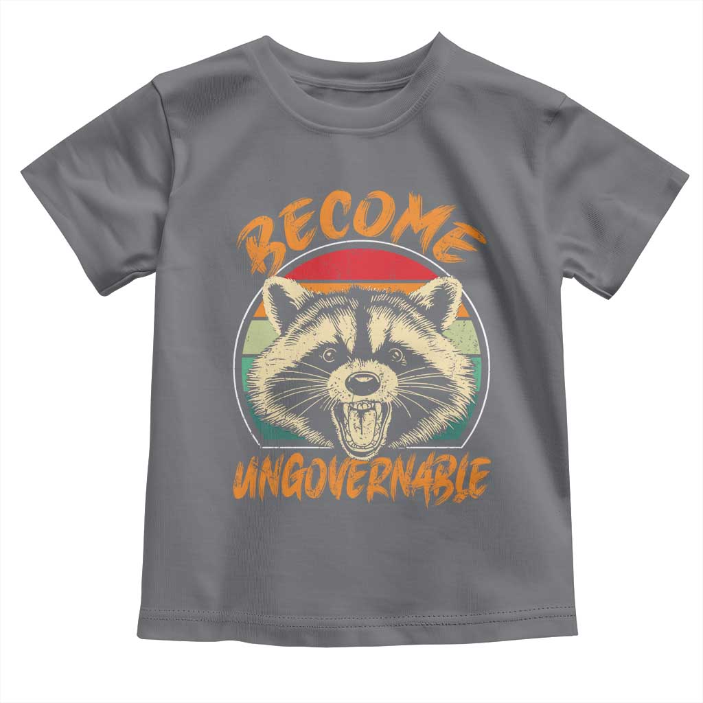 Anarchism Toddler T Shirt Become Ungovernable Angry Raccoon