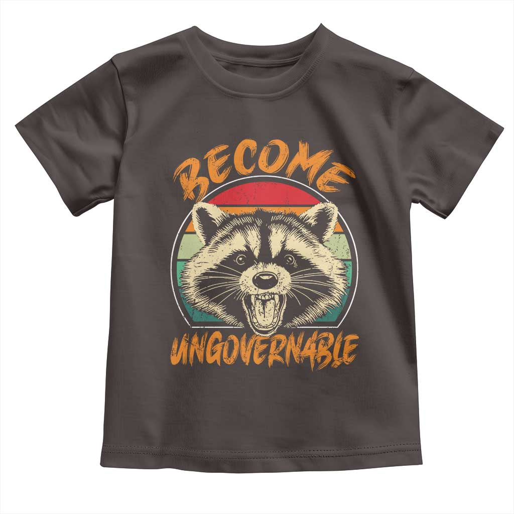 Anarchism Toddler T Shirt Become Ungovernable Angry Raccoon