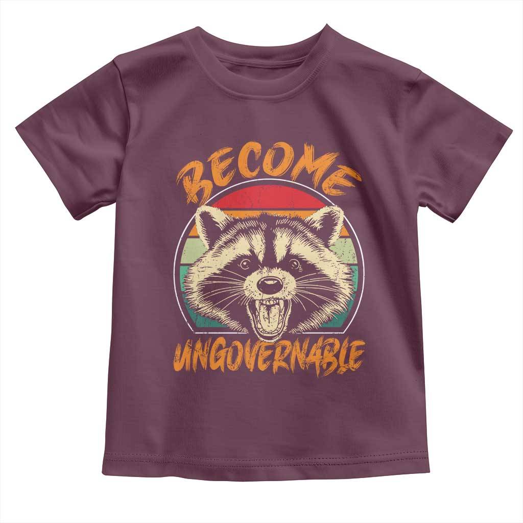 Anarchism Toddler T Shirt Become Ungovernable Angry Raccoon