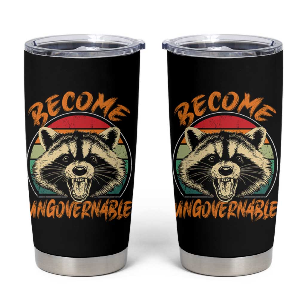 Anarchism Tumbler Cup Become Ungovernable Angry Raccoon