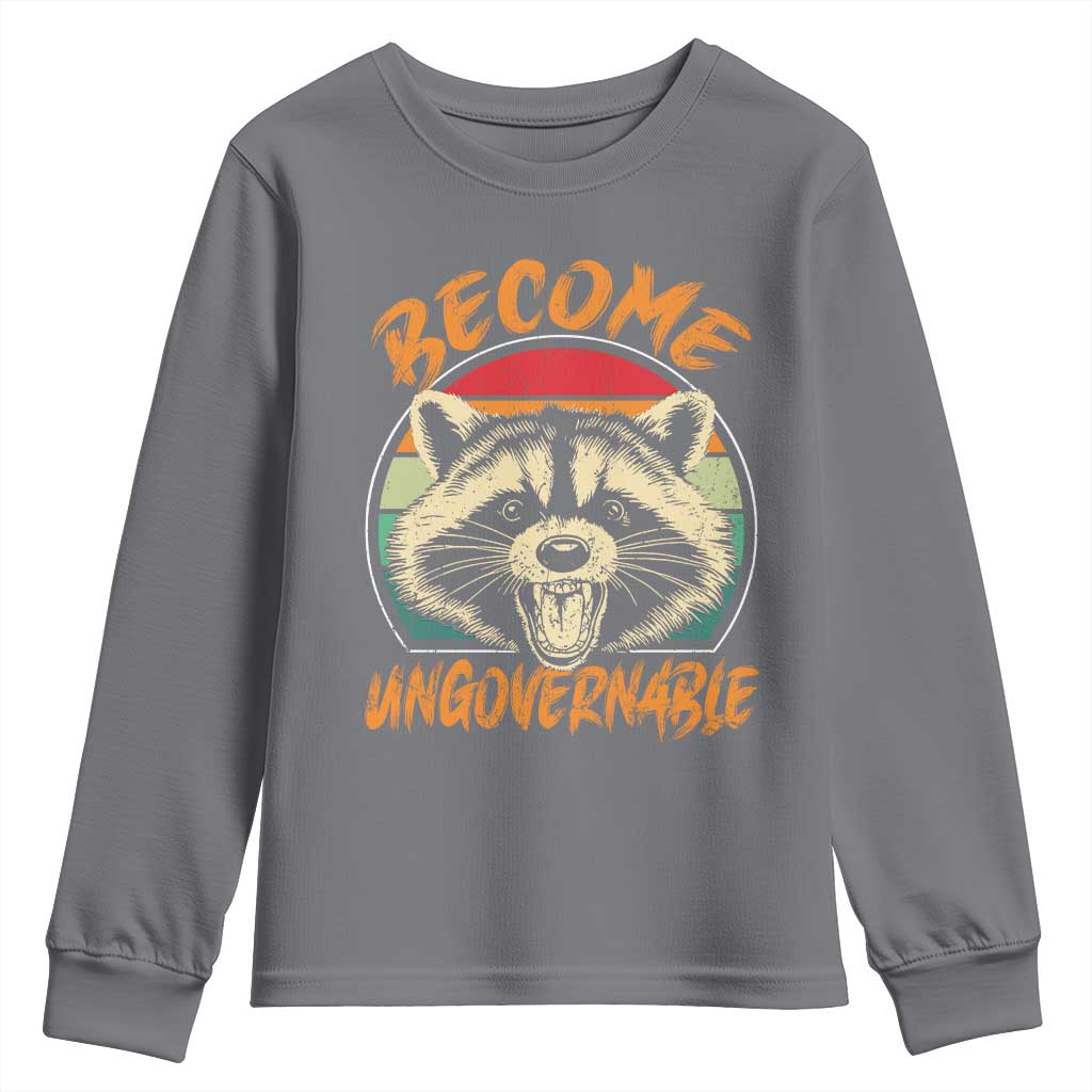 Anarchism Youth Sweatshirt Become Ungovernable Angry Raccoon