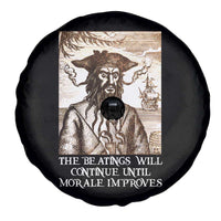Funny Blackbeard Sarcastic Joke Spare Tire Cover The Beatings Will Continue until Morale Improves