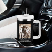Funny Blackbeard Sarcastic Joke Tumbler With Handle The Beatings Will Continue until Morale Improves