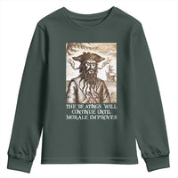 Funny Blackbeard Sarcastic Joke Youth Sweatshirt The Beatings Will Continue until Morale Improves