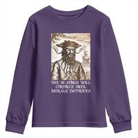Funny Blackbeard Sarcastic Joke Youth Sweatshirt The Beatings Will Continue until Morale Improves