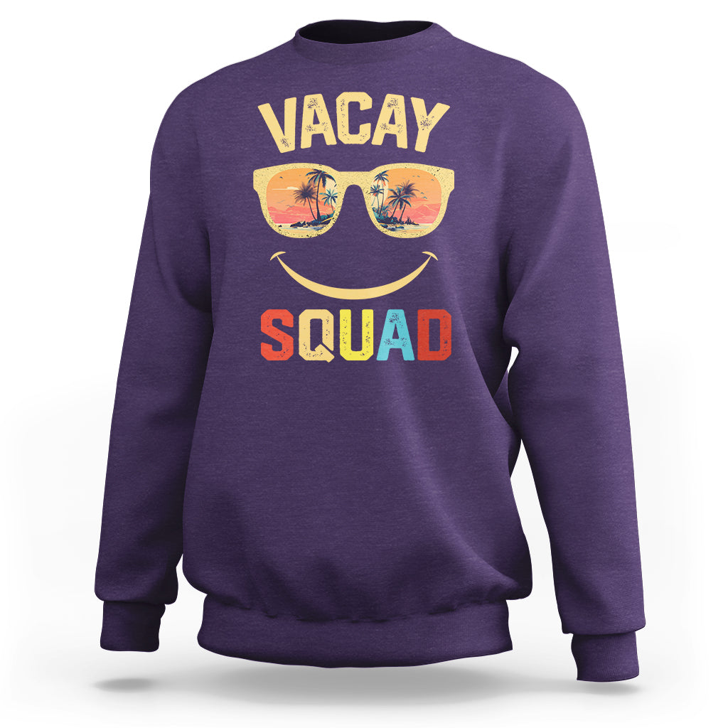 Summer Vacation Sweatshirt Vacay Squad Funny Beach - Wonder Print Shop