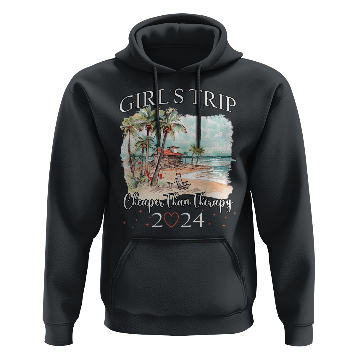 Summer Vacation Hoodie Girl's Trip Cheaper Than Therapy - Wonder Print Shop