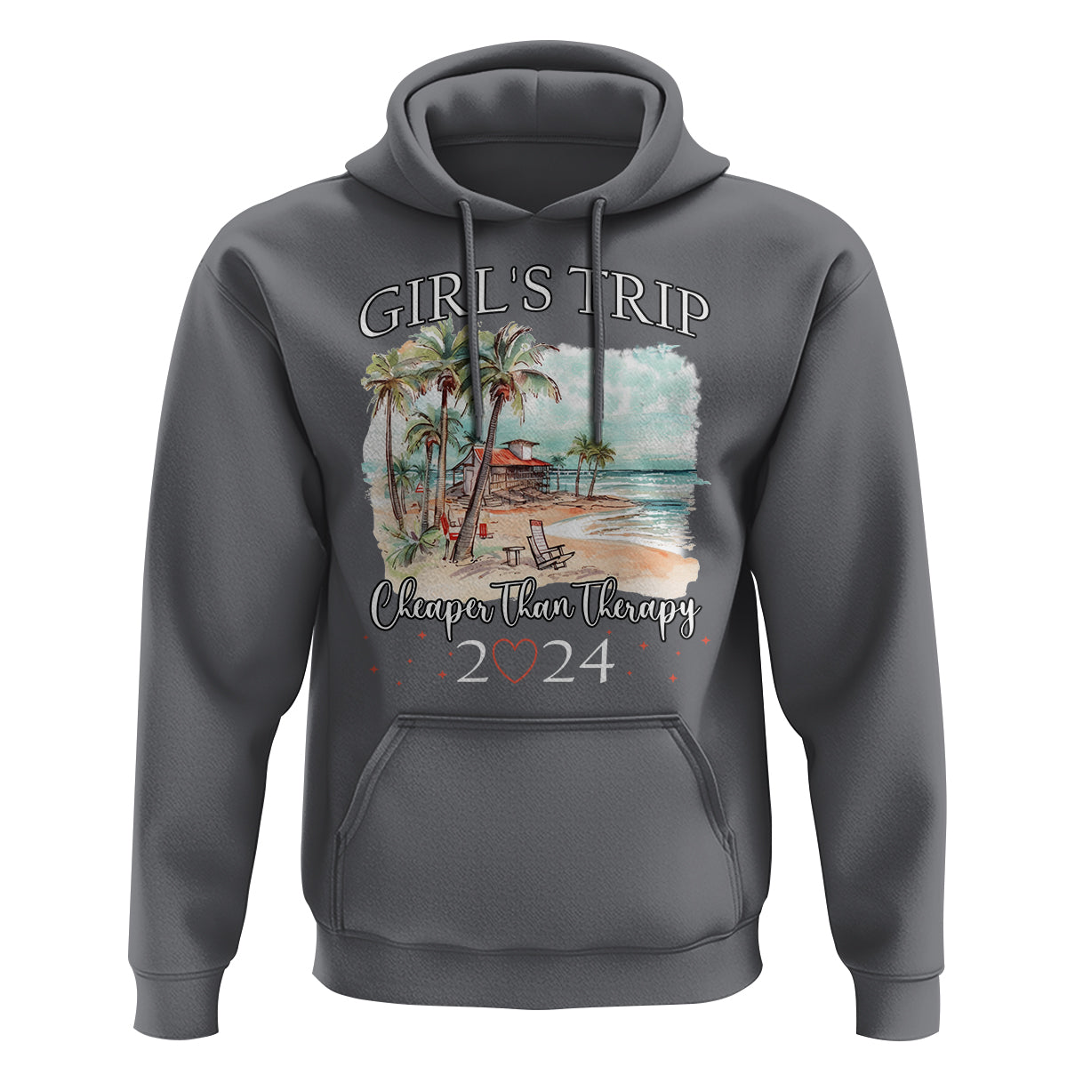 Summer Vacation Hoodie Girl's Trip Cheaper Than Therapy - Wonder Print Shop