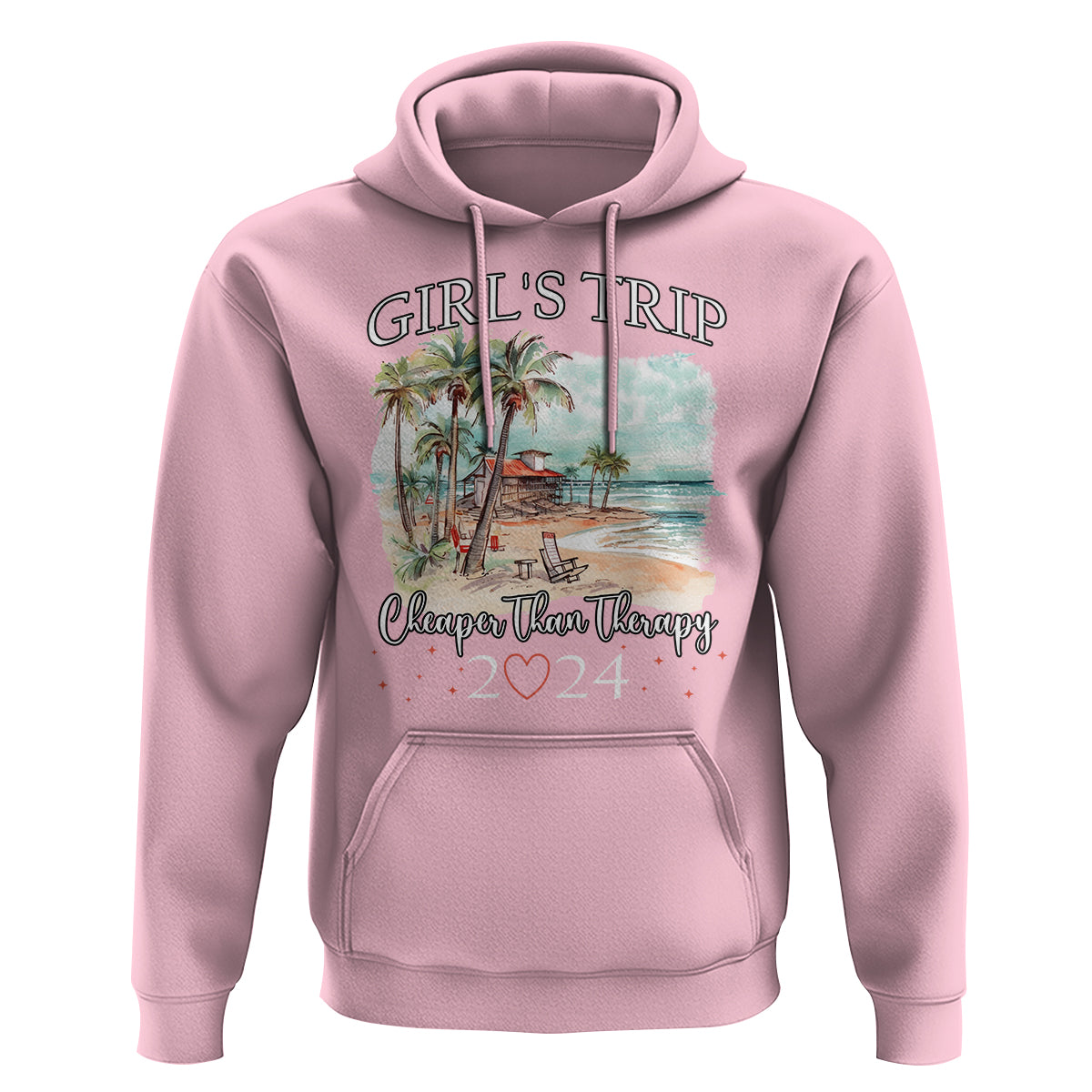 Summer Vacation Hoodie Girl's Trip Cheaper Than Therapy - Wonder Print Shop