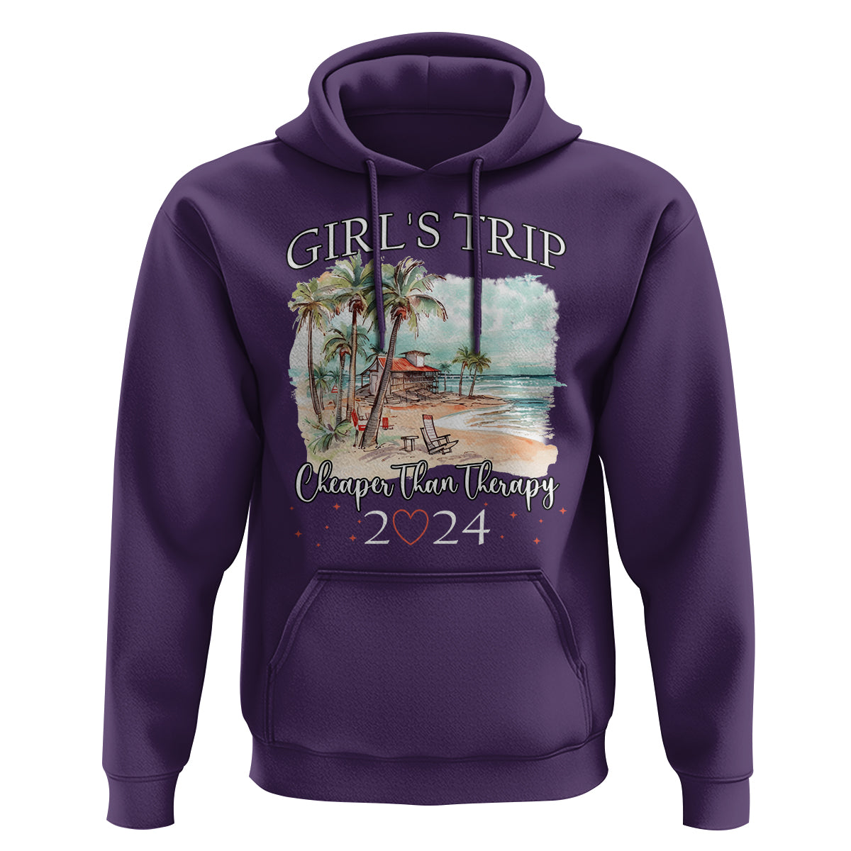 Summer Vacation Hoodie Girl's Trip Cheaper Than Therapy - Wonder Print Shop