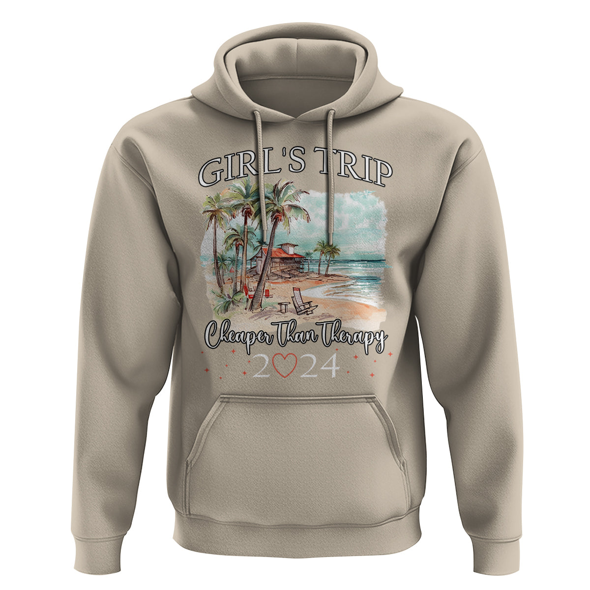 Summer Vacation Hoodie Girl's Trip Cheaper Than Therapy - Wonder Print Shop