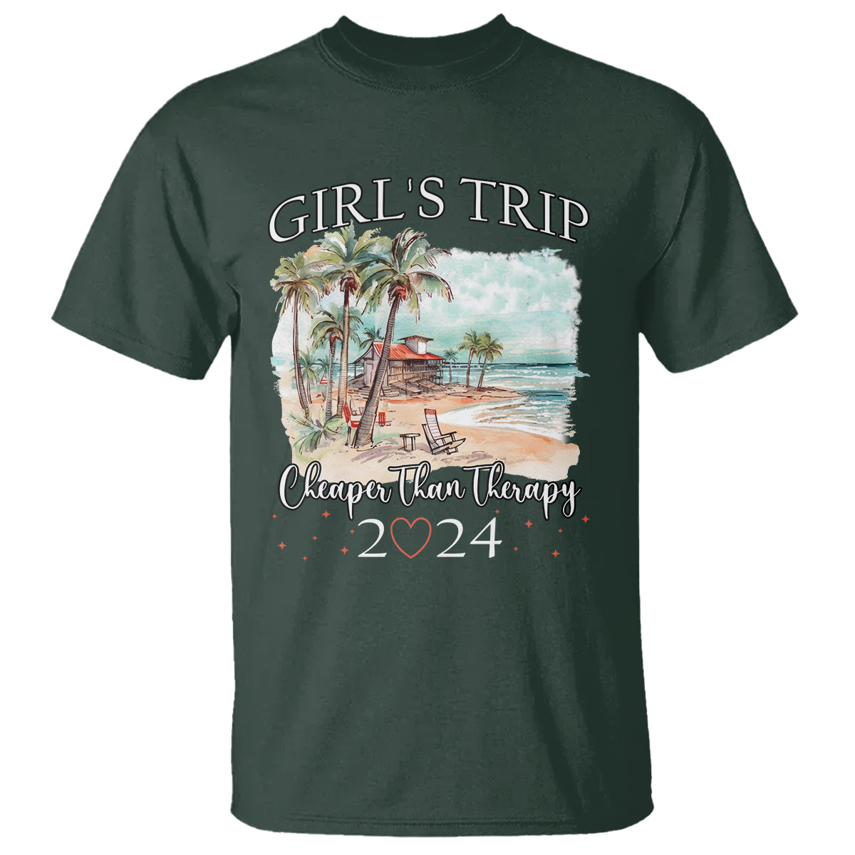 Summer Vacation T Shirt Girl's Trip Cheaper Than Therapy - Wonder Print Shop