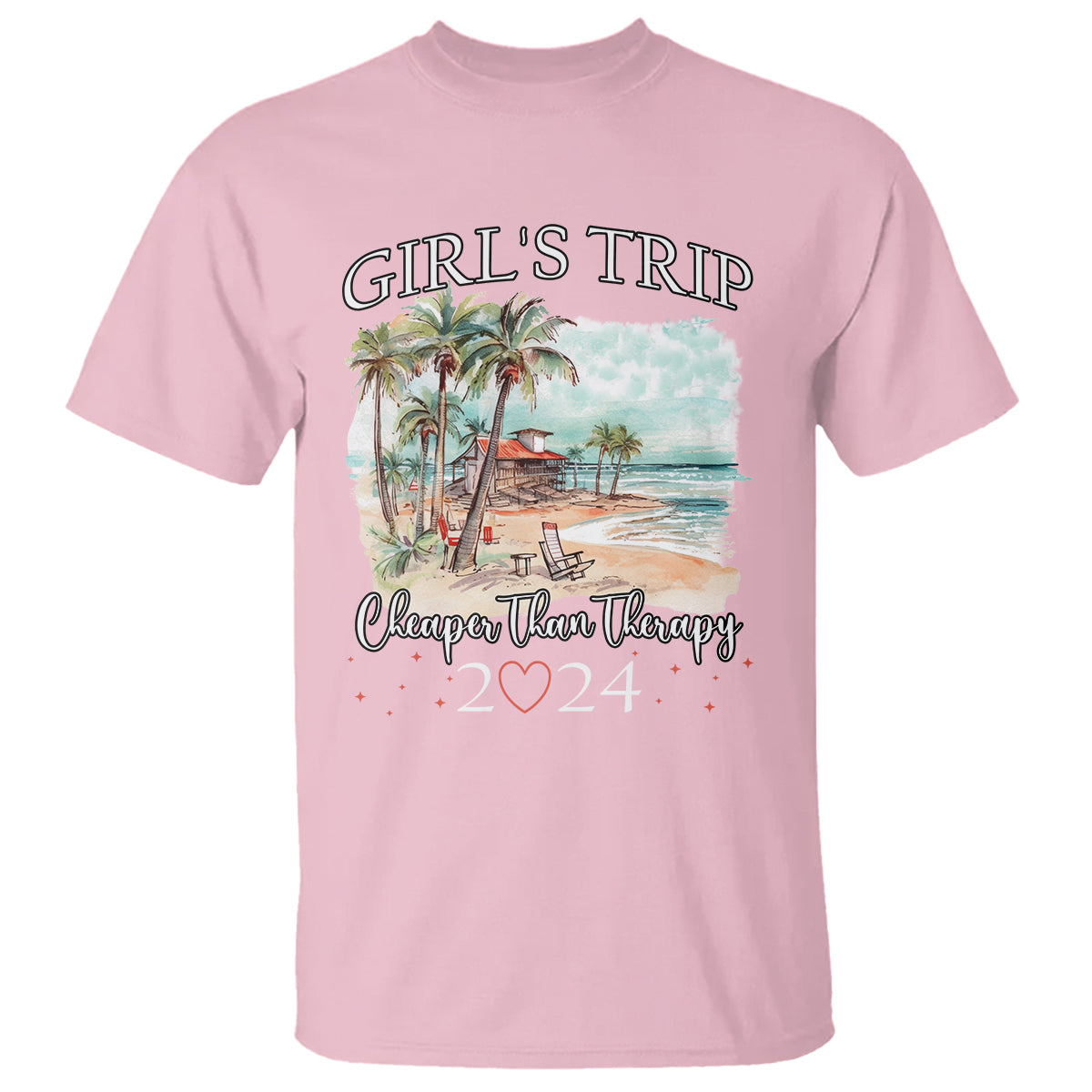 Summer Vacation T Shirt Girl's Trip Cheaper Than Therapy - Wonder Print Shop