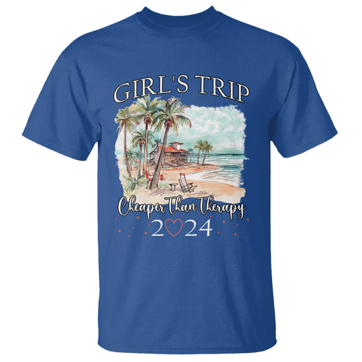 Summer Vacation T Shirt Girl's Trip Cheaper Than Therapy - Wonder Print Shop