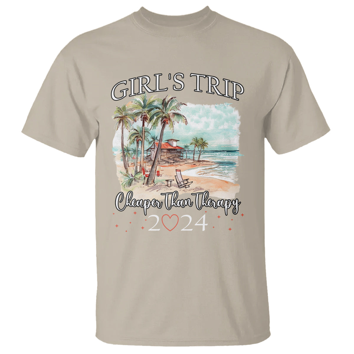 Summer Vacation T Shirt Girl's Trip Cheaper Than Therapy - Wonder Print Shop