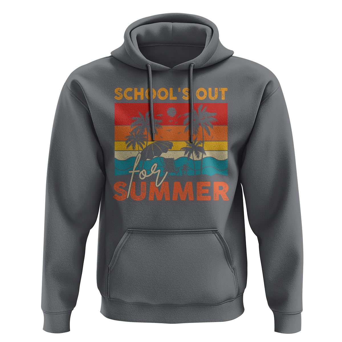 School's Out For Summer Retro Beach Teacher Student Hoodie - Wonder Print Shop