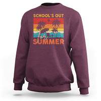 School's Out For Summer Retro Beach Teacher Student Sweatshirt - Wonder Print Shop