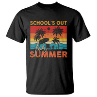 School's Out For Summer Retro Beach Teacher Student T Shirt - Wonder Print Shop