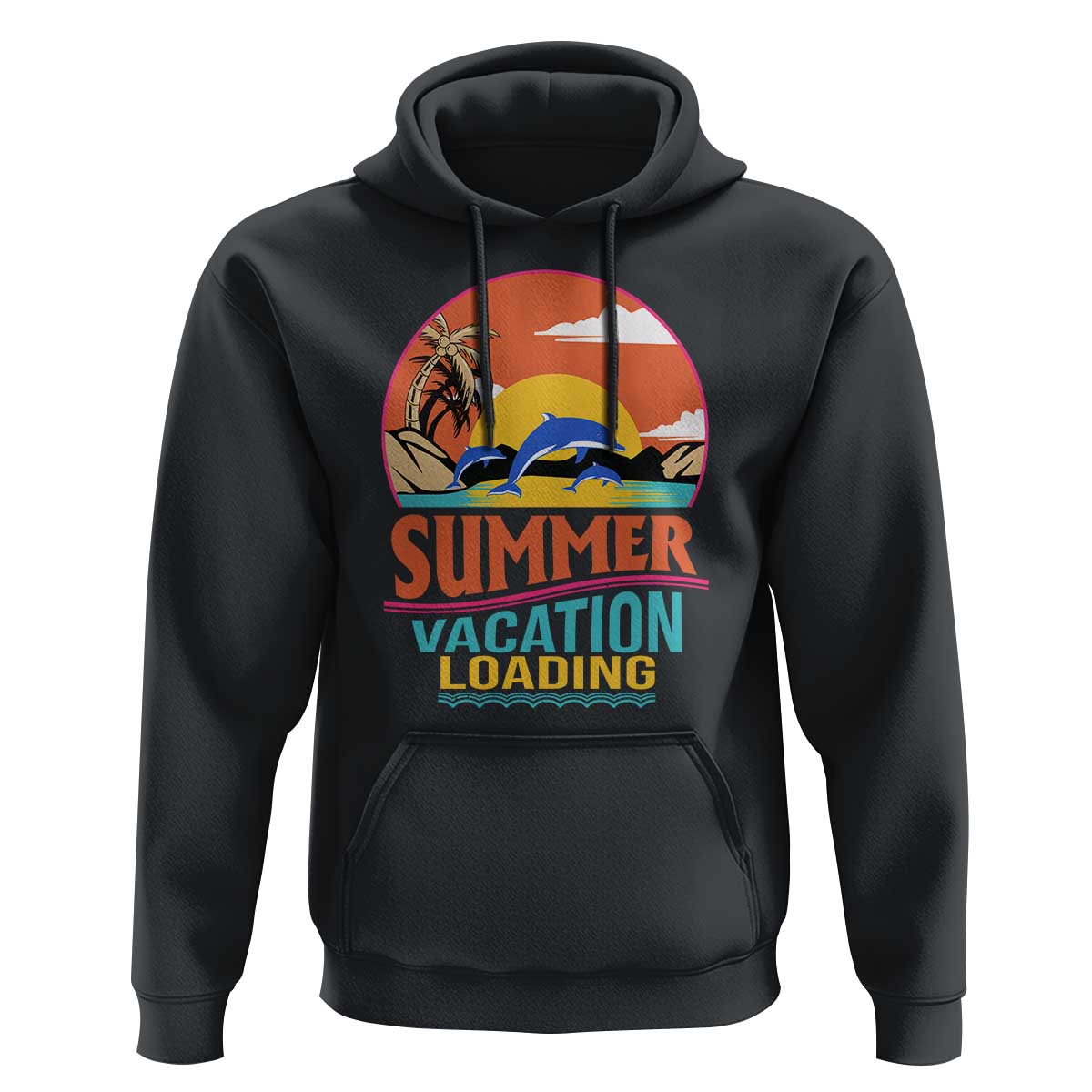 Summer Vacation Loading Retro Beach Sunset Hoodie