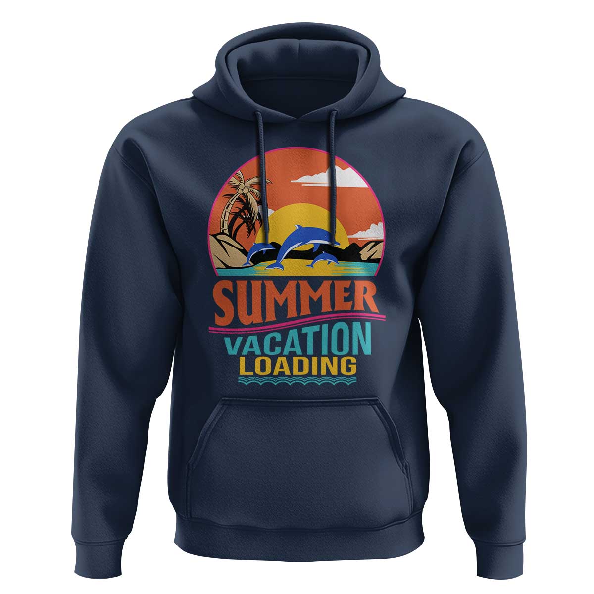 Summer Vacation Loading Retro Beach Sunset Hoodie
