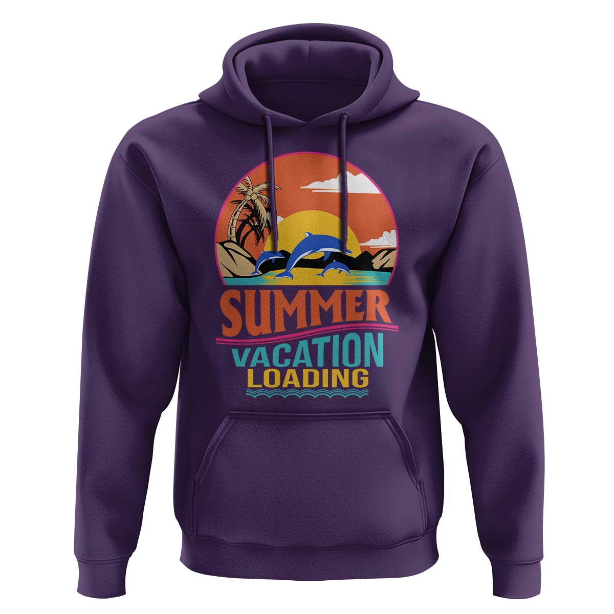 Summer Vacation Loading Retro Beach Sunset Hoodie