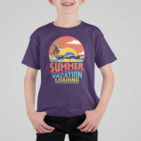 Summer Vacation Loading Retro Beach Sunset T Shirt For Kid - Wonder Print Shop