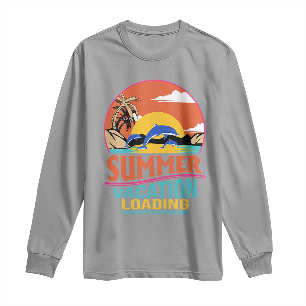 Summer Vacation Loading Retro Beach Sunset Long Sleeve Shirt