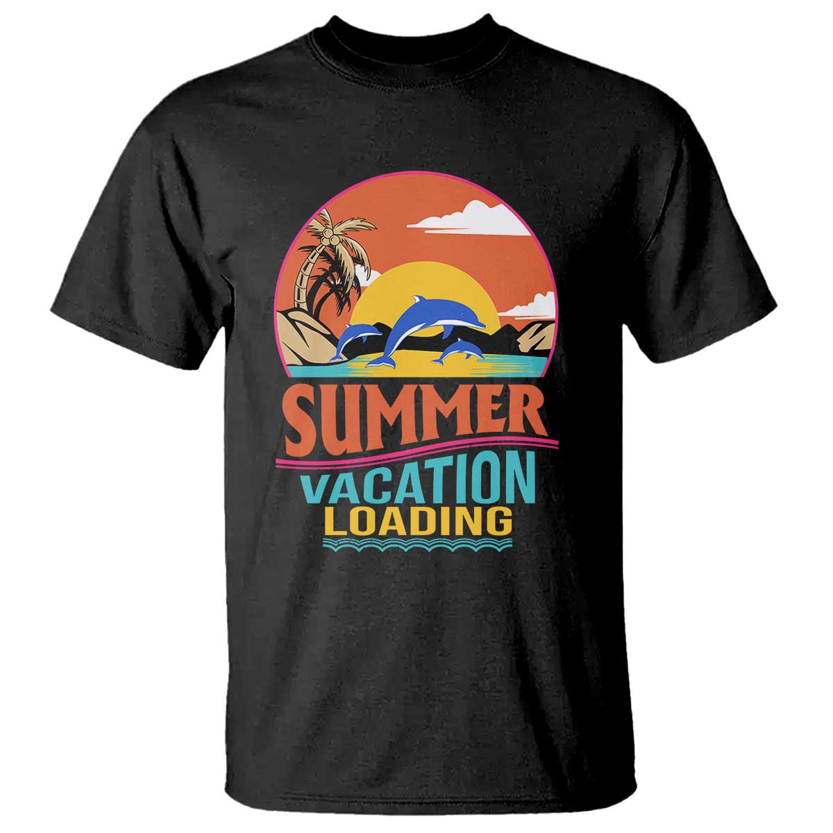 Summer Vacation Loading Retro Beach Sunset T Shirt - Wonder Print Shop