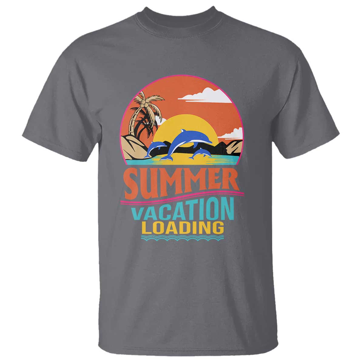 Summer Vacation Loading Retro Beach Sunset T Shirt - Wonder Print Shop